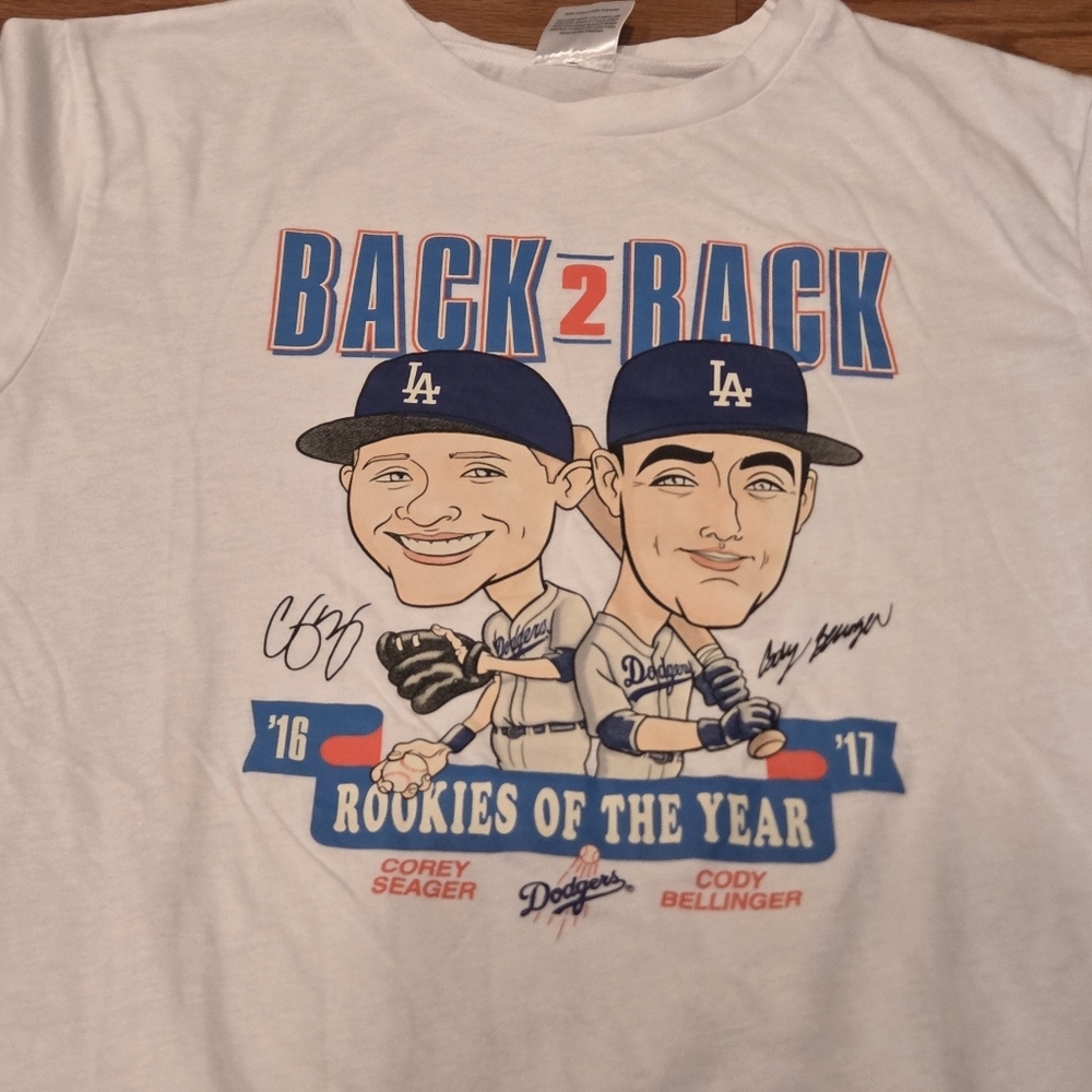 LA Dodgers Back To Back Rookies Of The Year Seager Bellinger Shirt 2016 2017